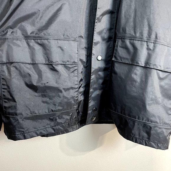 Harley Davidson Rain Jacket Mens Medium Black Nylon Spell Out Motorcycles Zip Up - Picture 4 of 14